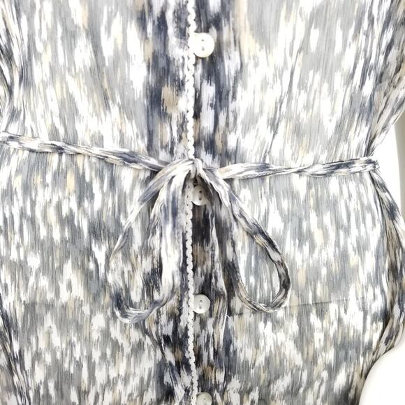 Converse One Star Top Large Sheer Short Sleeve Blouse Button - Picture 5 of 8